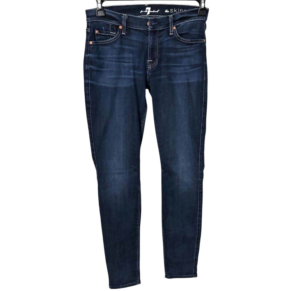 7 For All Mankind The Skinny Jeans Women's Size 28 Dark Wash Stretch Denim